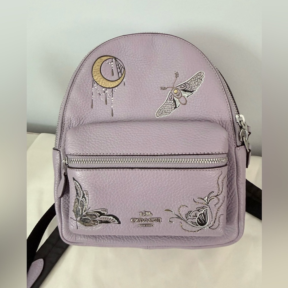 Coach x Chelsea Champlain Lilac Backpack with Moon and Moth